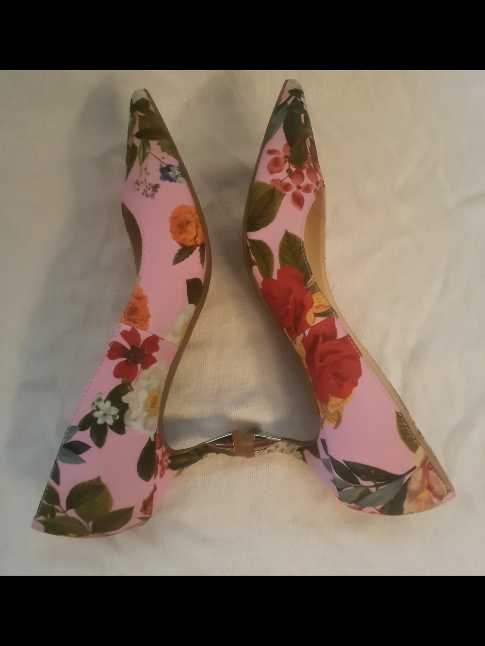 Nine West Pink Floral Pointed-Toe Heels - Picture 5 of 7